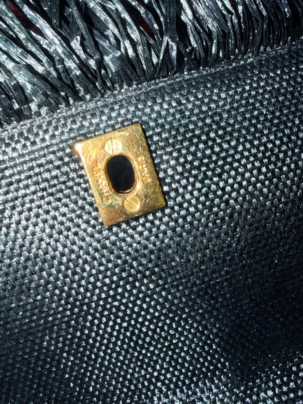 Chanel ultra rare 90s Quilted Fringe Black Raffia with 24k plated Gold Hardware - Picture 6 of 11